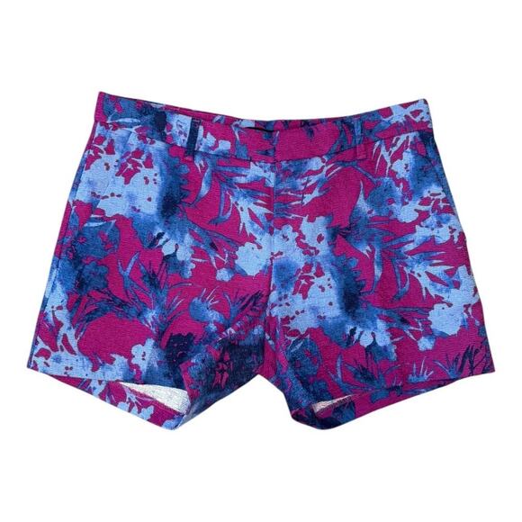 Banana Republic Women's Textured Painted Floral Chino Shorts Size 2 Multicolor - Picture 1 of 5